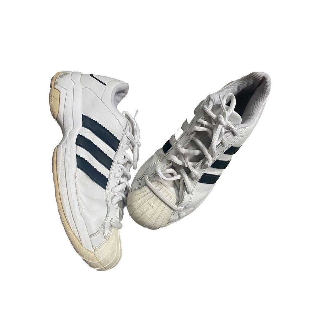 Adidas Mens 8.5 White Black Stripe Tennis Shoes